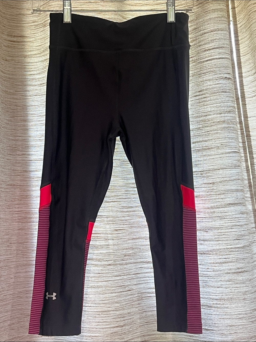Under Armour Heatgear Compression Leggings Base Layer Running Grey Pink Small